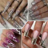 Lianfudai 5ml Metallic Liner Gel Nail Polish Chrome Super Bright Mirror Effect Painting Drawing Line French Gel Nail Art Varnish