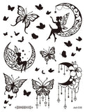 Lianfudai Size:158*120mm New Butterfly Tattoo Plain Flower Sexy Finger Collarbone Dark Waterproof Temporary Tattoo Sticker