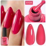 Lianfudai 7ml Metallic Gel Nail Polish Red Chrome Effect Soak Off UV Gel Varnish Semi Permanent Nail Art Manicure Base Top Coat