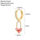 Lianfudai Cute Heart Love Evil Blue Eye Korean Hoop Earrings for Women Gold Color New In Earring High Quality Woman's Fashion Jewelry