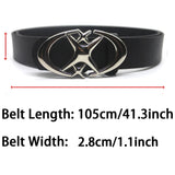 Lianfudai Women Belt Punk Star Buckle Belt Design Cross Metal Vintage Gothic Men Women Y2K Belt Pu Leather Waistband Pants Jeans Lady Belt