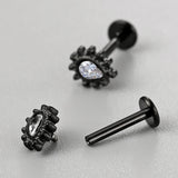 Lianfudai 16g Surgical Steel Lip Labret Piercing Crystal Lip Stud Helix Tragus Conch Cartilage Earrings 6/8mm Nose Rings for Women