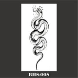 Lianfudai Black Snake Temporary Tattoo Stickers for Women Men Body Waist Lating Waterproof Fake Tattoo Dark Wine Big Size Snake Tattoo New