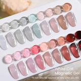 Lianfudai 15ml White Cat Magnetic Gel Super Bright Gorgeous Glitter Nail Polish Galactic Effect Moonlight Magnetic Gel Varnish