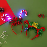 Lianfudai Christmas Headband with LED Lights Snowflake Xmas Tree Hair Band 2024 Christmas Decorations for Home Girls Women New Year Gifts