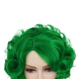 Lianfudai Cosplay Wig Green Wigs for Women Synthetic Short Curly Wig St. Patrick's Day Costume Party Harajuku Anime Lolita Wig