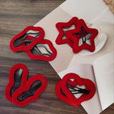 Lianfudai 2pc Hot Christmas Red Velvet Star Heart BB Hair Side Clips for Women Girls Kids Child Hairpin Gift Hair Accessories Ornament