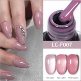 Lianfudai 7ML Jelly Pink Peach Quick Extension Gel Nail Polish Nude Transparent Color Finger Prolong Rubber Base Construction Gel