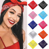 Lianfudai Hip Hop Women Bandana Scarf Girls Kids Punk Square Bandanas Headwear Fashion Bohemian Head Scarf Headbands Hair Accessories