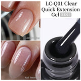 Lianfudai 7ML Jelly Pink Peach Quick Extension Gel Nail Polish Nude Transparent Color Finger Prolong Rubber Base Construction Gel