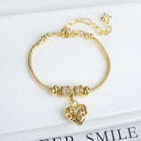 Lianfudai Jewelry 2024 Luxury new 5 leaf grass bracelet Women's wedding party bracelet Unique chain woven accessories