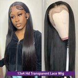 Lianfudai HAIR 250 Density Straight Hd Lace Frontal Wig 30 40 Inch 13x4 Lace Front Human Hair Wigs For Women Pre Plucked Brazilian