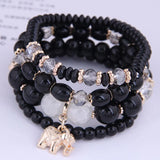 Lianfudai Bohemian White Crystal Beads Strand Bracelets For Women Girls Ethnic Tree Of Life Charm Wrap Bracelet Pulseira Feminina