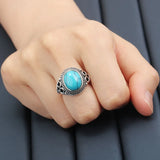 Lianfudai  Vintage Van Gogh's Oil Painting Cabochon Ring Starry Night Painting Jewelry Birthday Party Ring Accessories