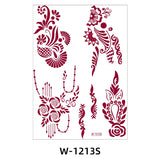 Red Brown Henna Temporary Tattoos Women Henna Sticker for Hand Fake Tatoo Women's Body Protection Tattoo Boho Design Wholesale