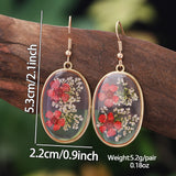 Lianfudai Fashion Geometric Clear Resin Flower Drop Earrings for Women Accessories New Trendy Gold Color Earring Party Jewelry Gift