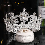 Lianfudai Trendy Crystal Diadem Tiara Rhinestone Tiaras And Crowns For Women Pageant Party Bridal Wedding Hair Accessories Jewelry Crown