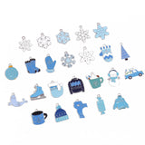 Lianfudai 10PCS Zinc Alloy Oil Drip Enamel Snowflake Christmas Snowman Charms Pendant For Earrings Necklaces Jewelry Making Accessories