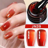 Lianfudai  Jelly Nude Gel Nail Polish 10ml Light Pink Peach Translucent Color UV Light Cure Gel Varnish Nail Art DIY at Home