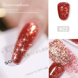 Lianfudai 24 Colors High Density Glitter Nail Gel Polish Explosive Flash Nail Art Gel Varnish Sparkling UV Soak Off Gel Lacquer