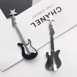 Lianfudai Creative Y2K Guitar Metal Hairpins For Women Girls Fashion Musical Instrument Hair Clips Bangs Barrettes Hair Accessories Gifts