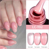 Lianfudai 7ML Jelly Pink Peach Quick Extension Gel Nail Polish Nude Transparent Color Finger Prolong Rubber Base Construction Gel