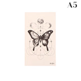 Lianfudai Waterproof Temporary Tattoo Sticker Black Rose Butterfly Flash Tattoos Totem Line Body Art Hand Fake Tatoos Women Men