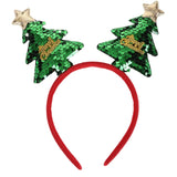 Lianfudai Christmas Tree Themed Headbands Festives Headwear Soft Comfortable Headpiece Women and Girls Hair Accessory