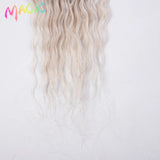 Lianfudai  Synthetic Hair Water Wave 24Inch Braid Hair Twist Crochet Hair Ombre Blonde Pink Deep Wave Braiding Hair Extension Cosplay