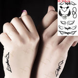 Lianfudai New Waterproof Temporary Tattoo Sticker Body Makeup Flame Finger Tattoos Smiley Black Square Rose Flower Art Flash Fake