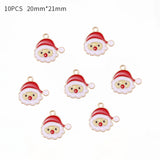 Lianfudai 10Pcs Enamel Christmas Charms Alloy Snowflakes Angel Pendants for Jewelry Making Necklace Earrings DIY Tree Decor Bracelet