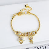 Lianfudai Jewelry 2024 Luxury new 5 leaf grass bracelet Women's wedding party bracelet Unique chain woven accessories