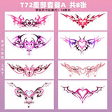 Lianfudai 8Pcs Set Sexy Succubus Temporary Tattoo Art Lasting Fake Tattoo for Woman Waist Sticker Hotwife Waterproof Tatuajes Temporales