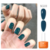 Lianfudai 7ml Semi Permanent Gel Nail Polish green blue purple Natural Transparent Nude Nails Art Soak Off  UV LED Varnish Base Top Coat