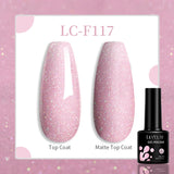 Lianfudai 15ML Quick Nail Extension Gel Glitter Pink Vernis Semi Permanent UV Gel Nail Polish Nail Art Prolong Construction Gel