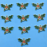 Lianfudai 10Pcs/Pack 11styles Christmas Charms Enamel Alloy Pendants Craft Supplies Beads Pendants For Jewelry Making Christmas Pendant