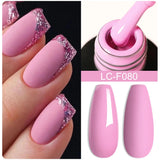 Lianfudai 7ML Jelly Pink Peach Quick Extension Gel Nail Polish Nude Transparent Color Finger Prolong Rubber Base Construction Gel