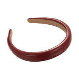 Lianfudai Retro Red Leather Sponge Headband for Woman Fashion Temperament Hair Hoop Wash Face Hair Band Female Party Hair Accessories Gift