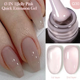 Lianfudai 7ML Jelly Pink Peach Quick Extension Gel Nail Polish Nude Transparent Color Finger Prolong Rubber Base Construction Gel