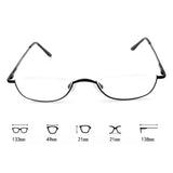 Lianfudai New Half Moon Metal Spring Hinge Reading Glasses Half Frame Ultra Light Resin Eyeglasses Vision Care +1.00~+4.0 Diopter