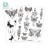 Lianfudai Size:158*120mm New Butterfly Tattoo Plain Flower Sexy Finger Collarbone Dark Waterproof Temporary Tattoo Sticker