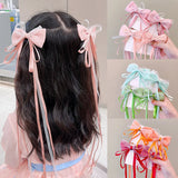 Lianfudai New Fashion Kids Bow Strap Hairpin Baby Weaving Headwear Long Beauty Girls Hairpins Fashion Children's Hair Accessories