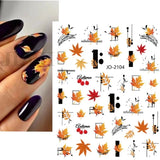 Lianfudai Simple Flowers 3D Nail Stickers Spring Summer Blossom Floral Tulip Fruit Nail Art Decals Adhesive Sliders Manicure Decorations