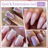 Lianfudai 7ML Gold Foil Quick Extension Gel Nail Polish Nude Purple Nail Flakes Vernis Semi Permanent UV Gel Nail Art Hard Gel