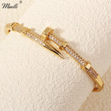 Lianfudai Classic Brand Nail Bracelets Female Temperament Simple Trendy Bracelet Zircon Screw Bracelet For Women As Gift