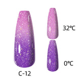 Lianfudai 7.3ml Thermal Gel Polish More Colors Temperature Color Changing Glitter UV Gel Varnish Soak Off UV LED Gel Lacquers Nail Polish