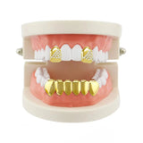 Lianfudai Single Hip Hop Teeth Grillz Fashion Rhinestones Gold Color Removable Grills Dental Mouth Punk Teeth Caps Jewelry Gift