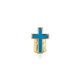 Lianfudai Hip Hop Single Colorful Cross Teeth Gillz 14K Gold Plated Tooth Caps For Women Men Jewelry Gift