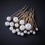 Lianfudai Fashion Metal U Shape Pearl Hairpin Clips Wedding Bridal Updo Ornaments Ancient Costume Modeling Hair Jewelry Accessories Gifts