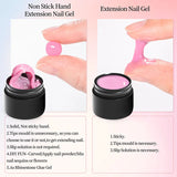 Lianfudai  7ml Clear Non Stick Hand Solid Extension Nail Gel Polish Carving Flower Nail Art Building UV Gel Acrylic Varnish